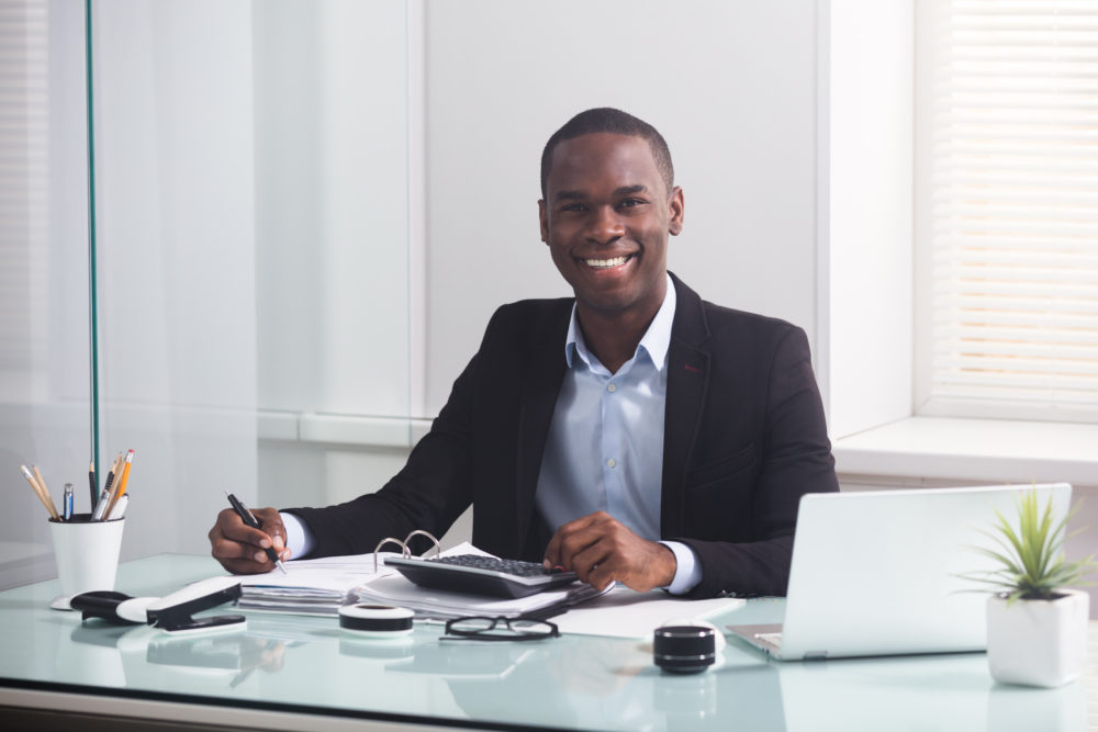 Man at desk